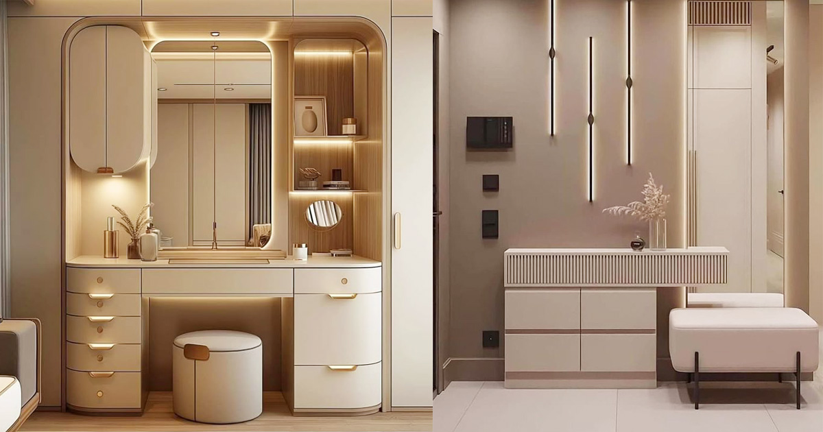 99+ Mẫu thiết kế bàn trang điểm đẹp, hiện đại, tiện nghi