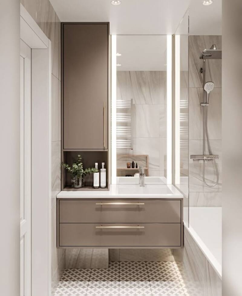 Thiết kế tủ lavabo treo tường