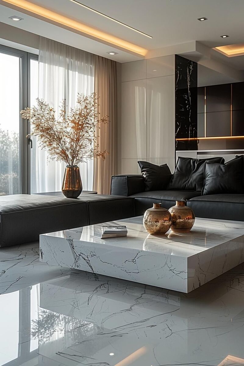 Các Kiểu Dáng Bàn Sofa Mặt Đá Phổ Biến