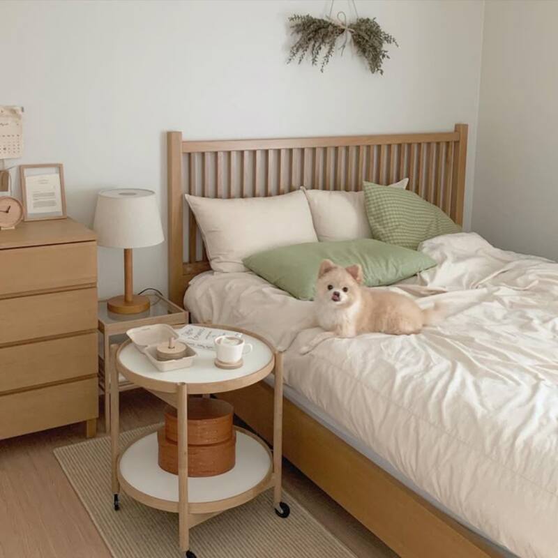 Giường ngủ gỗ công nghiệp sơn PU/Sơn Inchem
