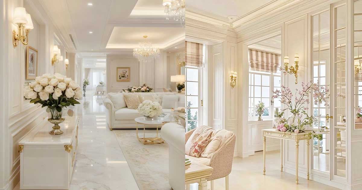 Thiết Kế Nội Thất Màu Trắng Tinh Tế, Thanh Lịch, Sang Trọng