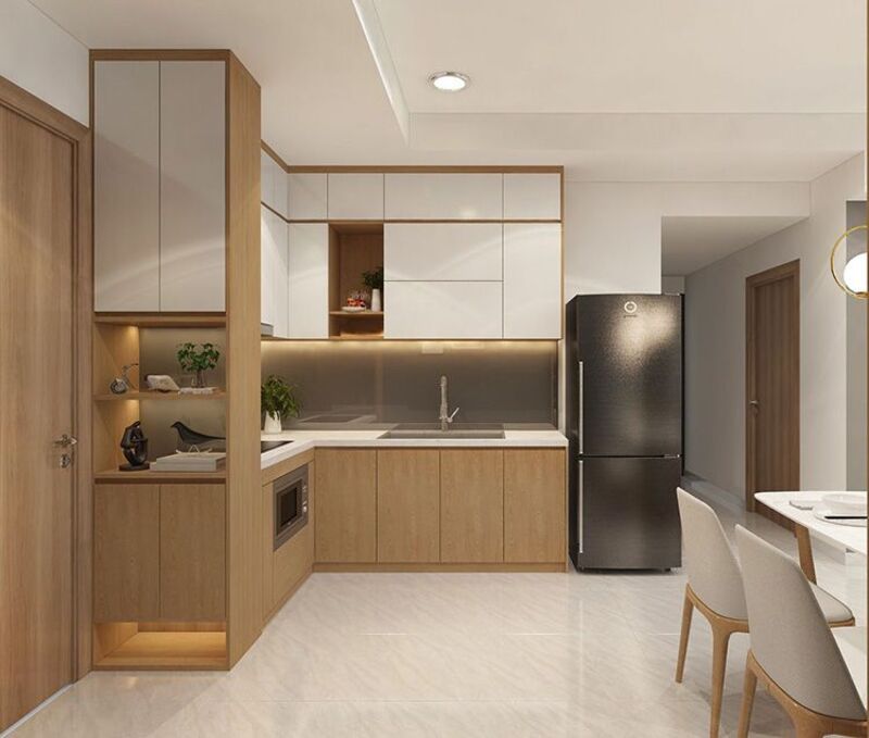 Vật liệu nào phù hợp để thiết kế tủ bếp có bàn thờ?