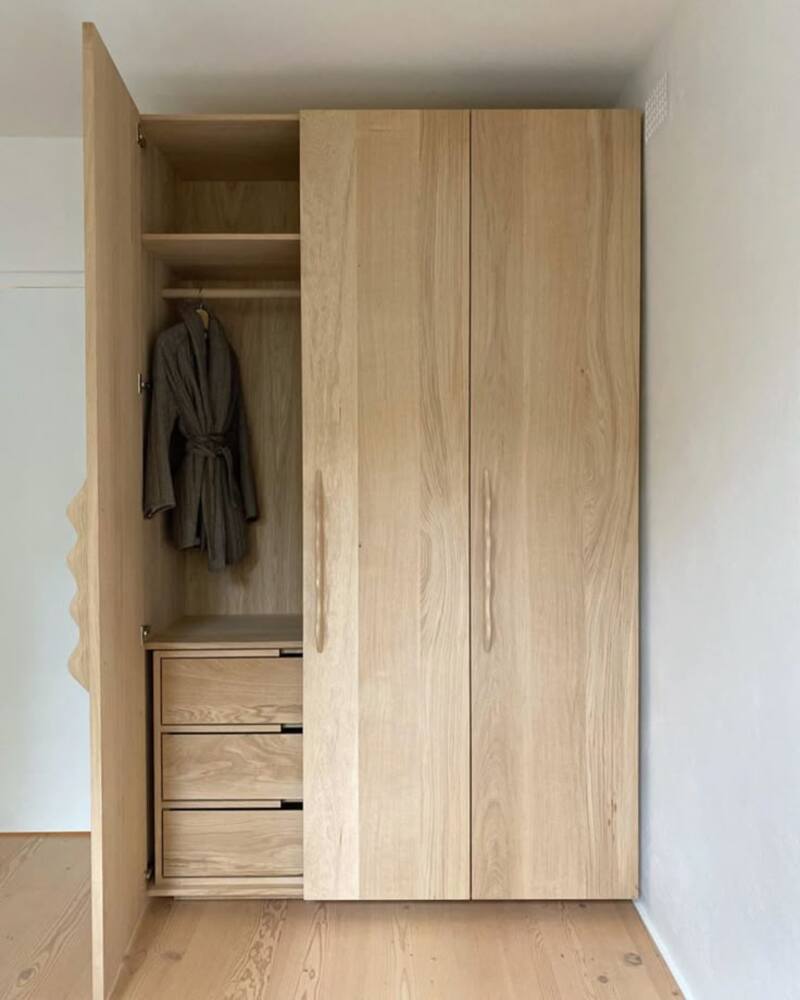 Các kiểu dáng thiết kế tủ quần áo gỗ tự nhiên